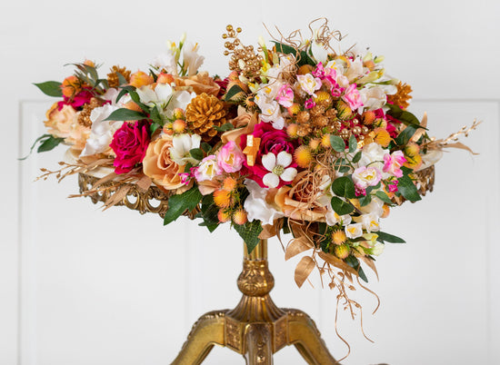 Christmas Artificial Arrangement Table Decor - HM Grande Flora - artificial flowers Australia - luxury table centrepiece