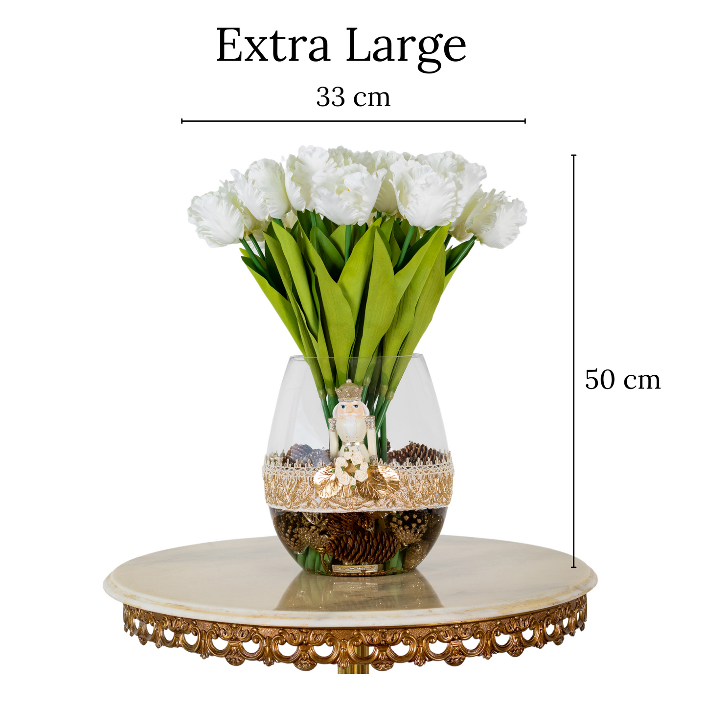 Silk Tulips Christmas Artificial Flower Arrangement - Large "Tulips on Guard"