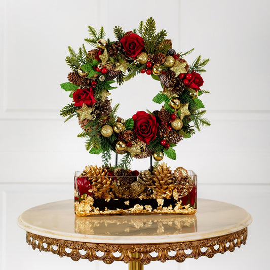 Christmas Wreath Table Centerpiece "Wreath in the Stars" - HM Grande Flora - artificial flowers Australia - luxury table decor